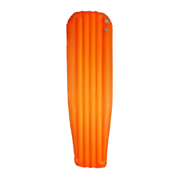 Colchão Insuflável Flextail Tiny R05 AVS Múmia Laranja, vista frontal: forma múmia insuflada com canais longitudinais
