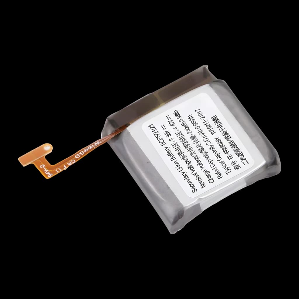 Bateria de smartwatch Samsung Galaxy Watch 4 40mm / Classic 42mm Cinzento EB-BR880ABY, detalhe: célula de lítio com etiqueta