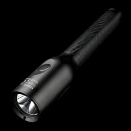 Linterna LED Superfire D6 Negro Recargable USB-C 220 lúmenes 210 m, vista frontal: cuerpo con textura knurling, botón