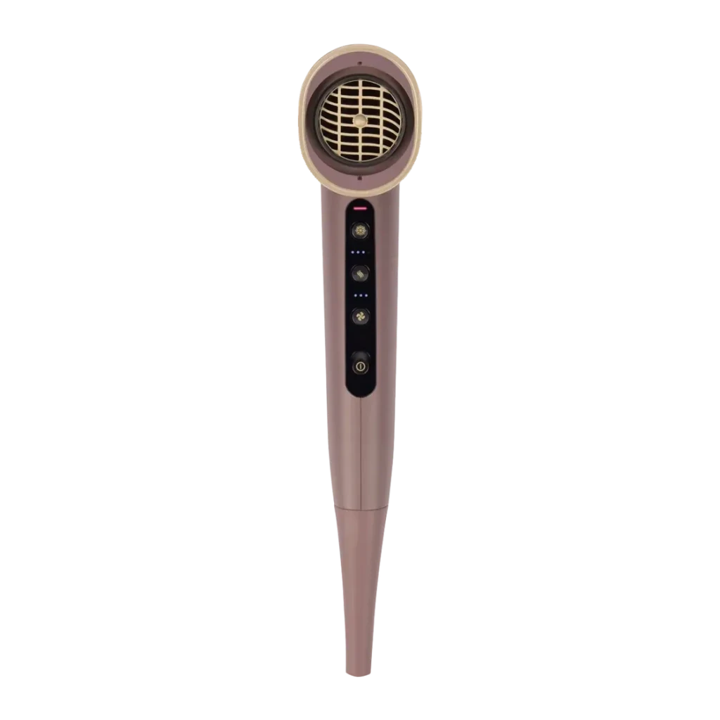 Secador de pelo Remington AIRvive EC8930 Iónico Motor Digital DC 1600W Rosa, detalle frontal: rejilla dorada, botones