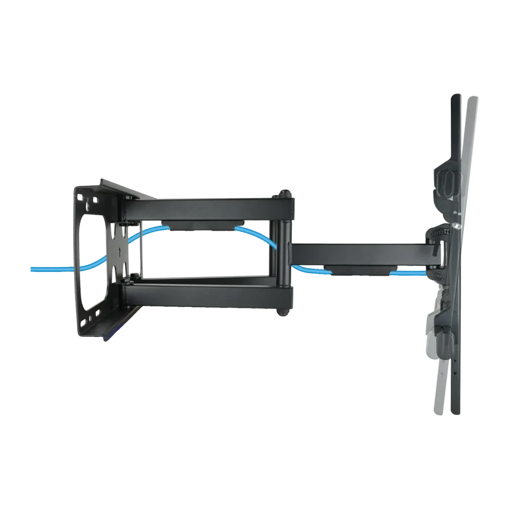 Support TV TooQ Noir Mural Orientable et Inclinable 43 pouces-90 pouces LP3790TN-B, détail: bras articulé déployé de profil