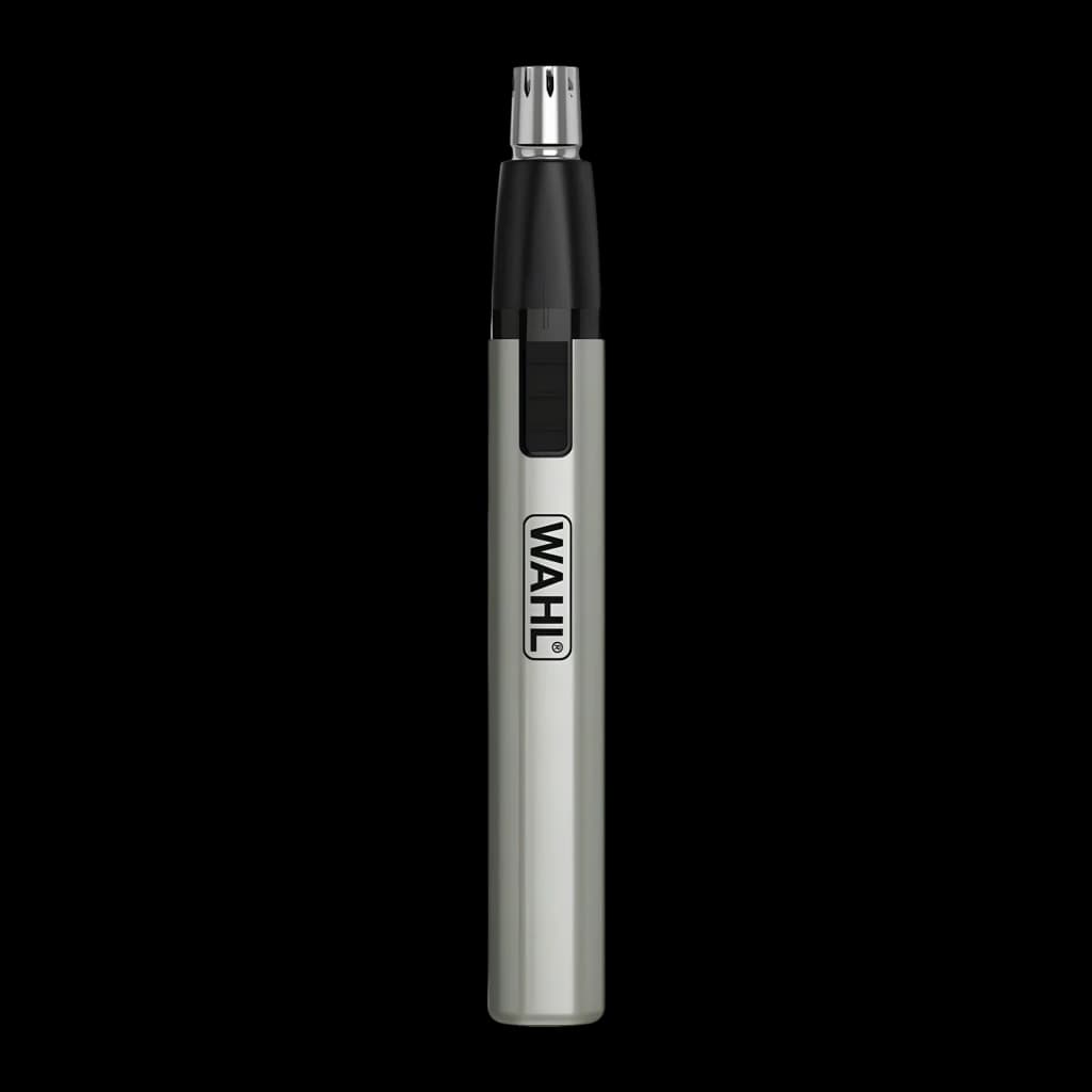 Aparador de nariz e orelhas Wahl Micro Groomsman Bateria AAA Preto/Prateado 5640-616, detalhe: corpo prateado com cabeçote