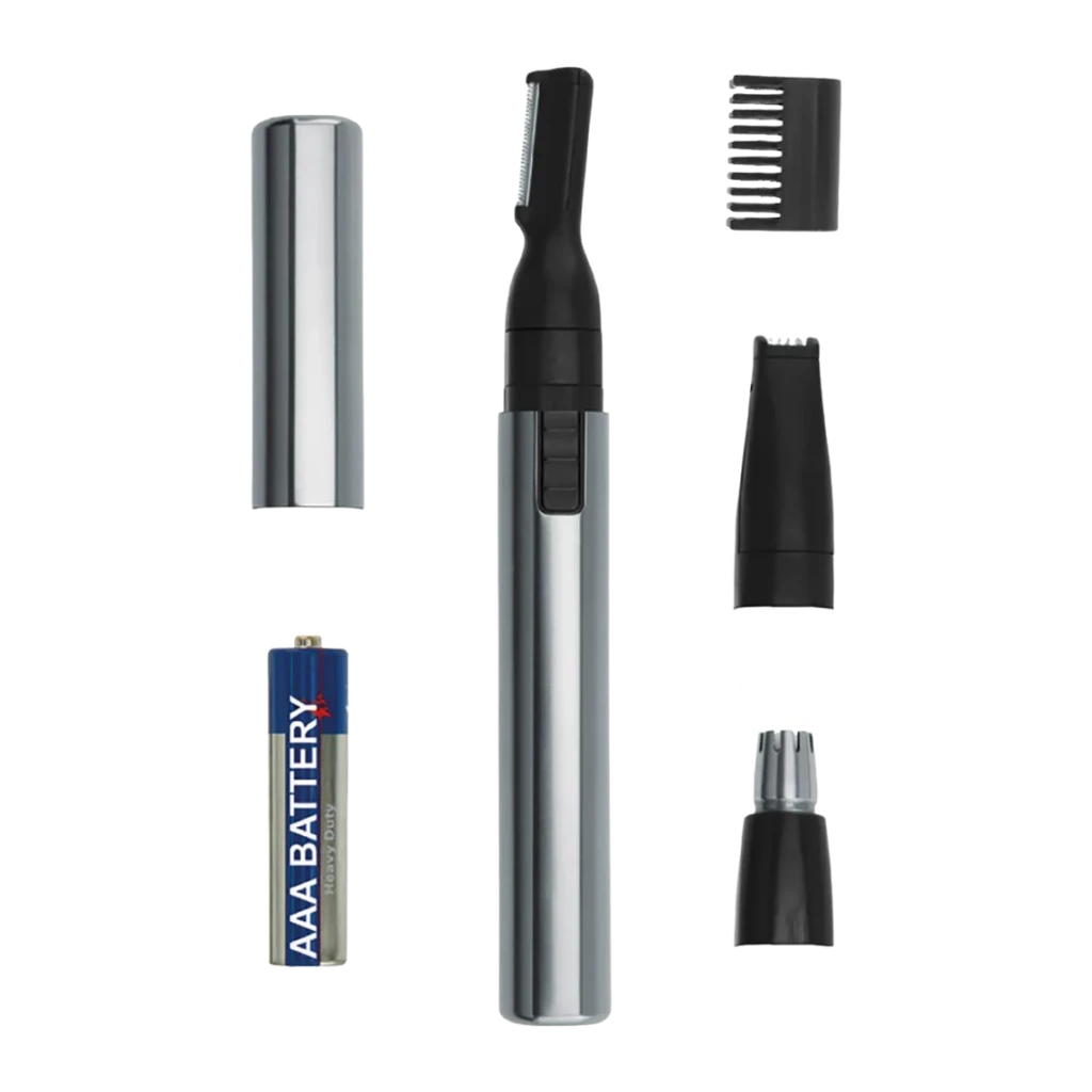 Aparador de nariz e orelhas Wahl Micro Groomsman Bateria AAA Preto/Prateado 5640-616, detalhe: acessórios incluídos, pilha
