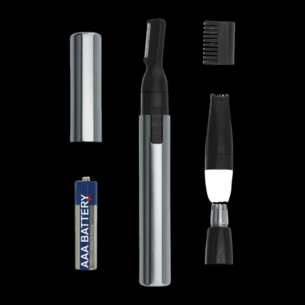 Aparador de nariz e orelhas Wahl Micro Groomsman Bateria AAA Preto/Prateado 5640-616, detalhe: acessórios incluídos, pilha