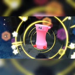 Jeu vidéo Nintendo Kirby and the Forgotten Land Nintendo Switch 2 Edition, en cours d'utilisation: Kirby étiré