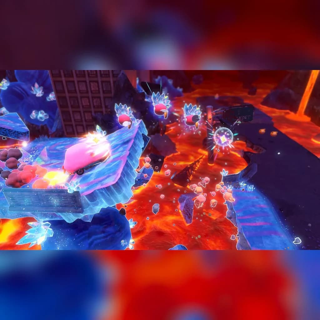 Jeu vidéo Nintendo Kirby and the Forgotten Land Nintendo Switch 2 Edition, en jeu: Kirby sur plateforme de glace