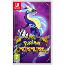 Jeu Nintendo Pokémon Violet pour Switch (version standard), vue de face: pochette avec Miraidon sur fond violet et logo doré