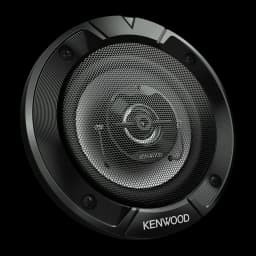 Altifalantes de carro Kenwood 21W RMS Preto KFC-S1067, vista frontal: grelha hexagonal preta, tweeter central e logótipo