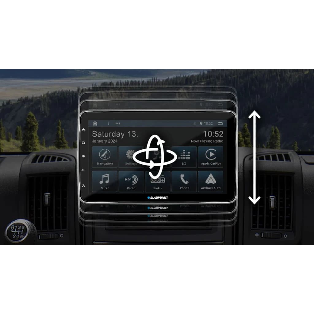 Autorradio Blaupunkt Cape Town 948 DAB Plata CarPlay Android Auto Inalámbrico 10,1 pulgadas, instalado en salpicadero