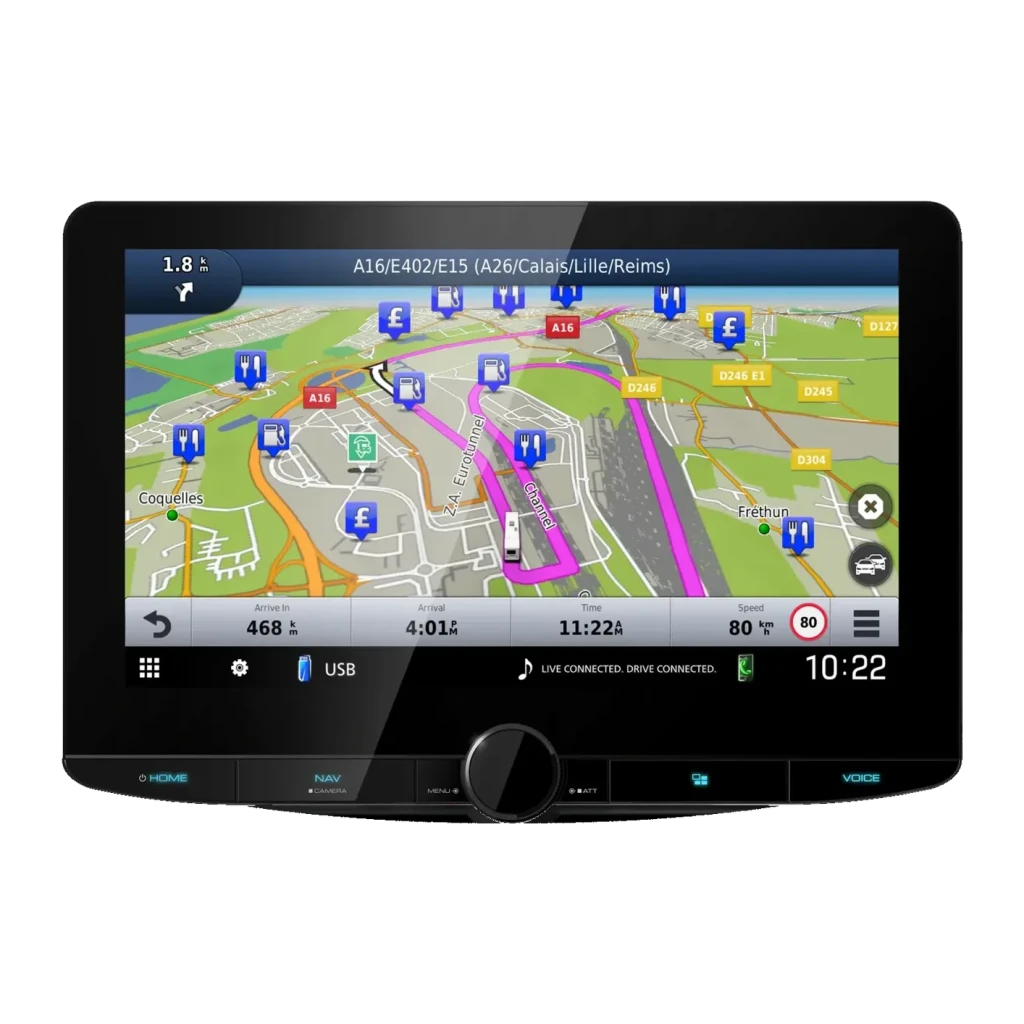 Autorradio con navegación Kenwood Negro CarPlay Android Auto 10.1 pulgadas Táctil DNR992RVS