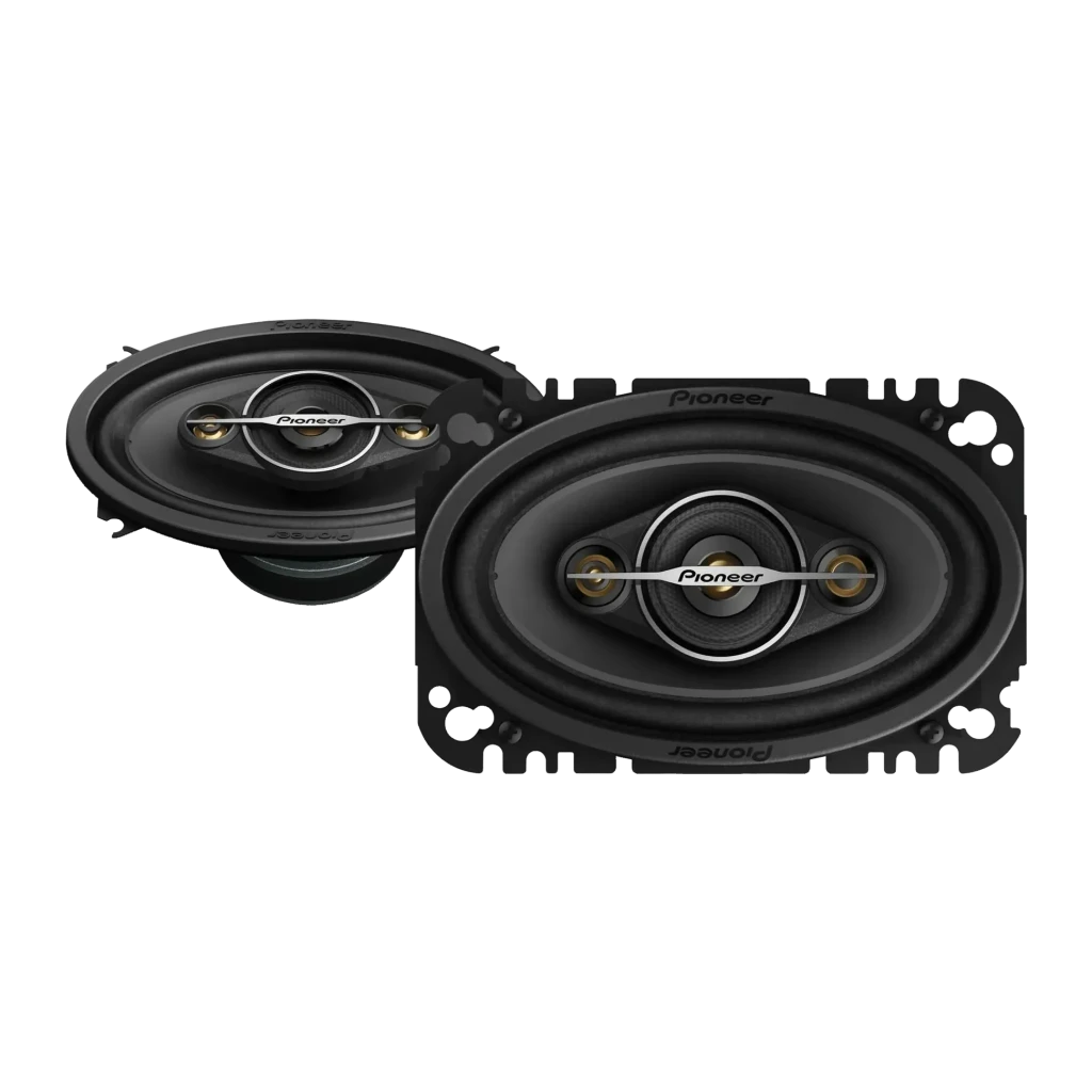 Altavoces para coche Pioneer 2 canales estéreo 30W RMS / 210W máx Negro TS-A4671F, vista frontal: par de altavoces ovales