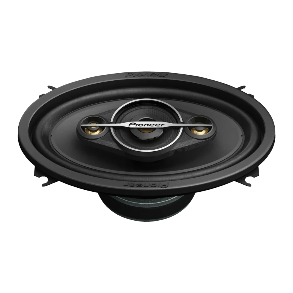Altavoces para coche Pioneer 2 canales estéreo 30W RMS / 210W máx Negro TS-A4671F, detalle: vista frontal en ángulo bajo