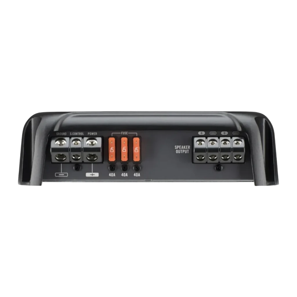 Amplificateur voiture Pioneer 1 Canal Monoblock 2400W Classe D Noir GM-D9701, vue arrière: bornes Ground, S.Control, Power