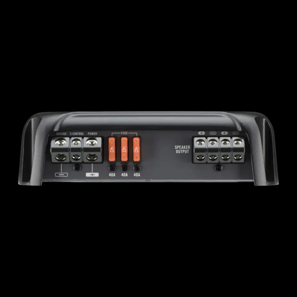 Amplificateur voiture Pioneer 1 Canal Monoblock 2400W Classe D Noir GM-D9701, vue arrière: bornes Ground, S.Control, Power