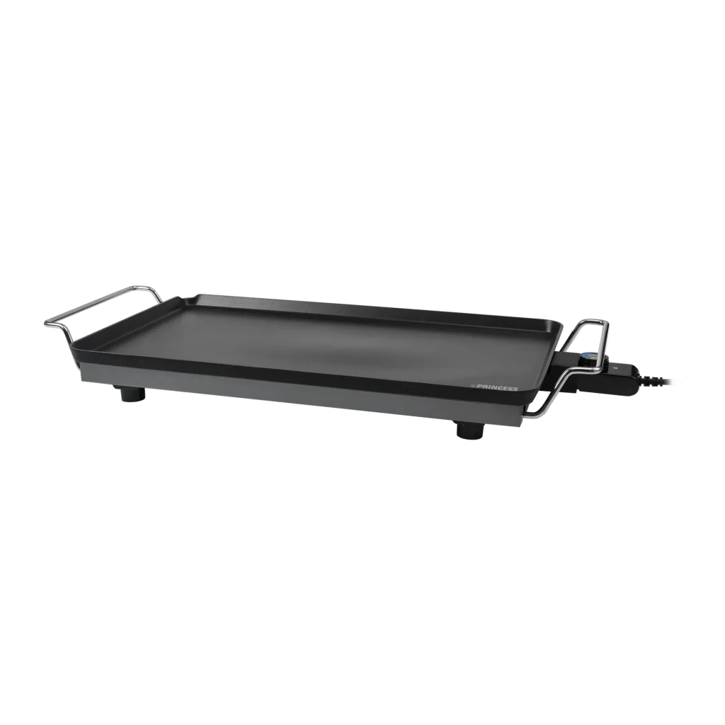 Plancha de asar Princess Table Chef XXL 2500W 600x360mm Negro 102325, vista trasera: superficie antiadherente, asas cromadas