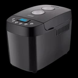 Machine à pain UNOLD Backmeister Big Black 850W jusqu'à 1500g 68525, vue de face: corps noir avec écran LCD bleu, boutons