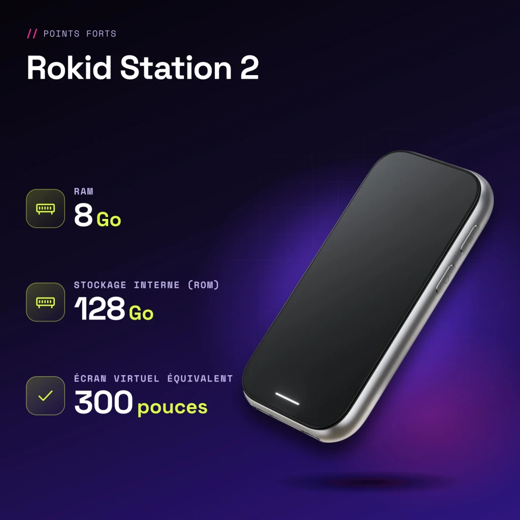 Lecteur Multimédia Rokid Station 2 8Go/128Go Argent 1080p YodaOS-Master (Android) - caractéristiques