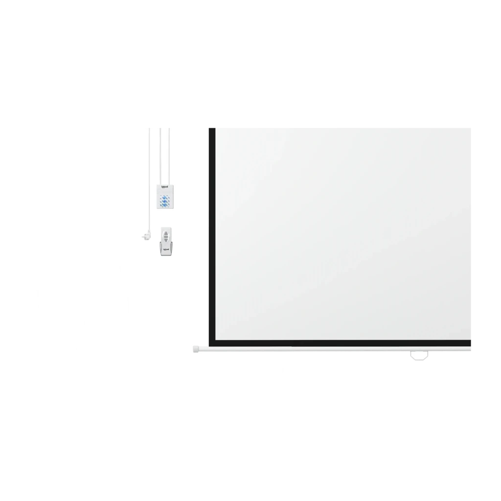 Écran de projection iggual 16:9 110 pouces 243×137 cm Électrique motorisé Blanc PSIES243, détail: surface blanche déroulée