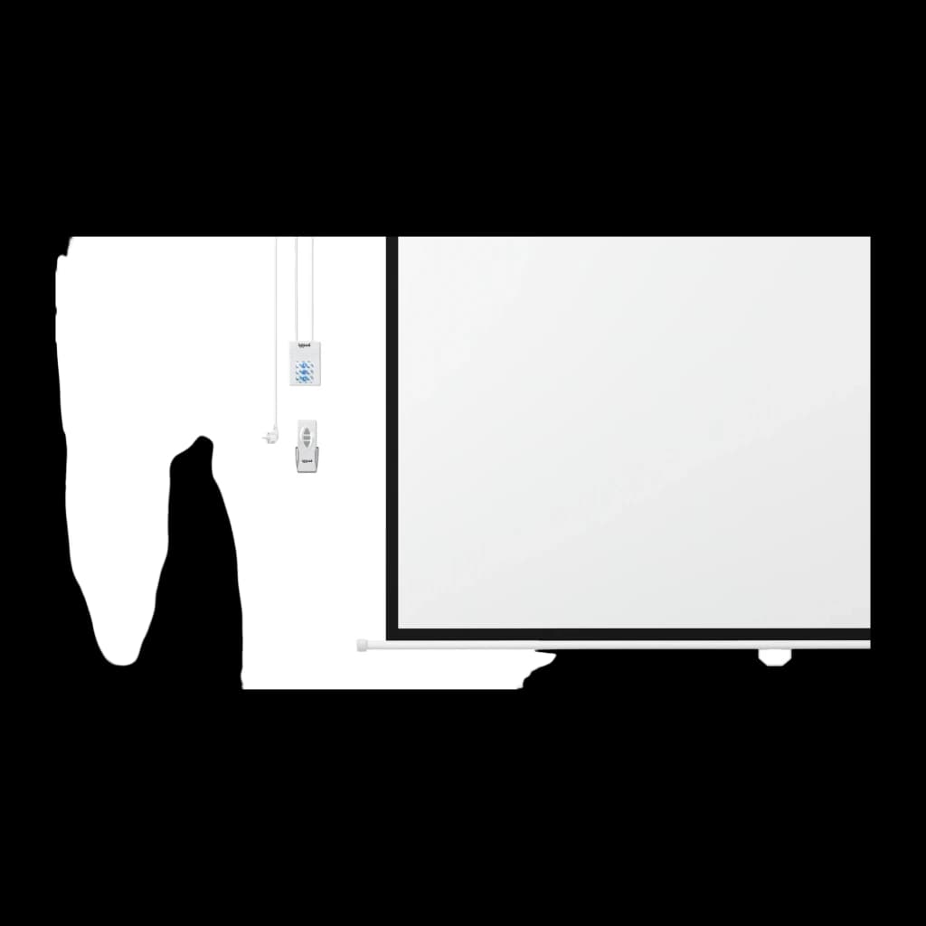 Écran de projection iggual 16:9 110 pouces 243×137 cm Électrique motorisé Blanc PSIES243, détail: surface blanche déroulée