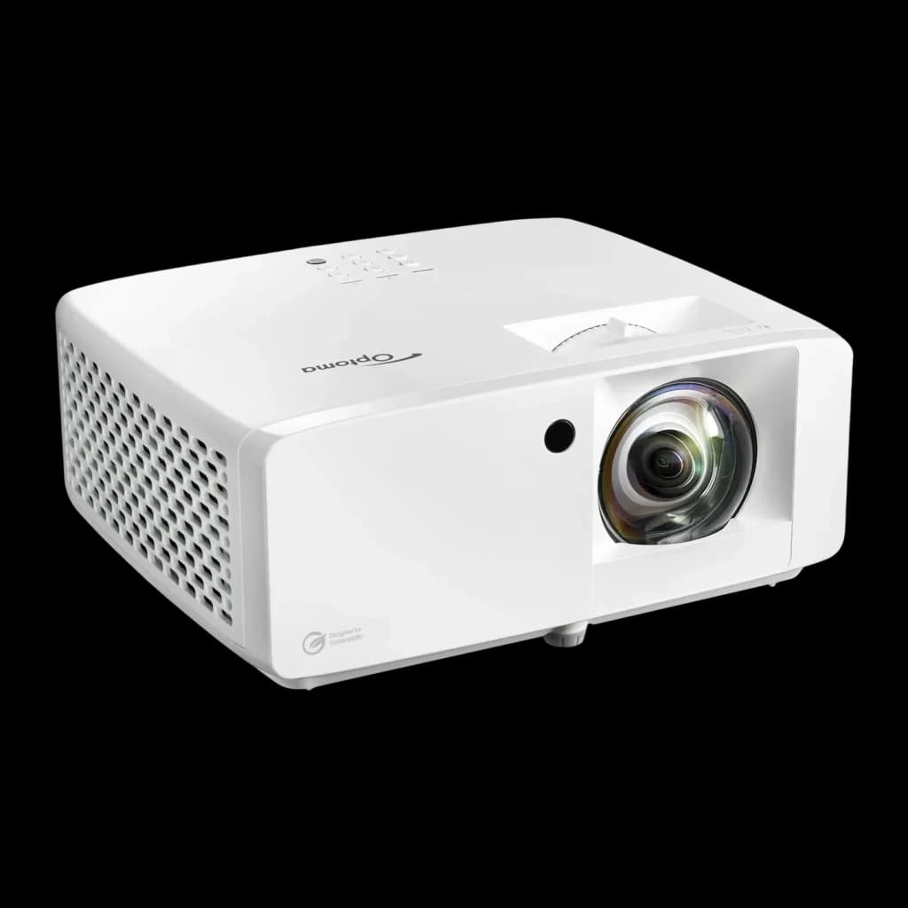 Proyector Optoma Láser Tiro Corto Full HD 1080p 4200 Lúmenes ANSI Blanco ZH451ST, vista frontal: lente gran angular, rejilla