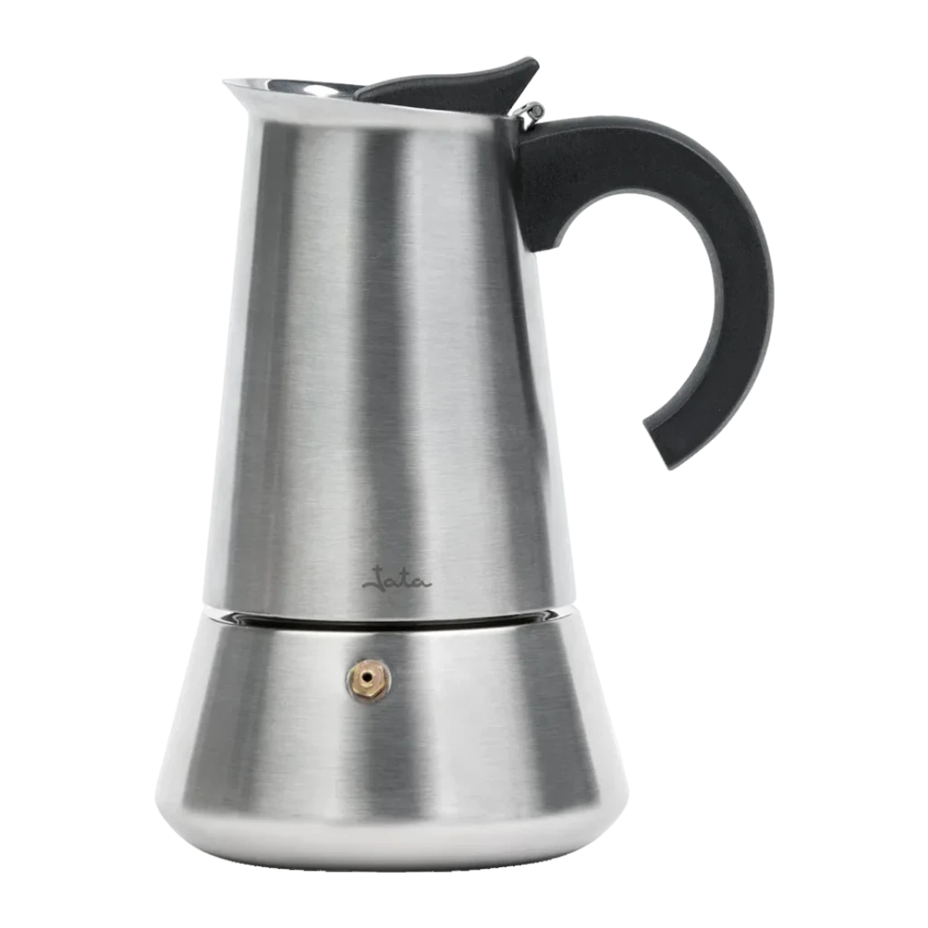 Cafetera italiana JATA Odin 4 Tazas Acero Inoxidable Negro CAX104