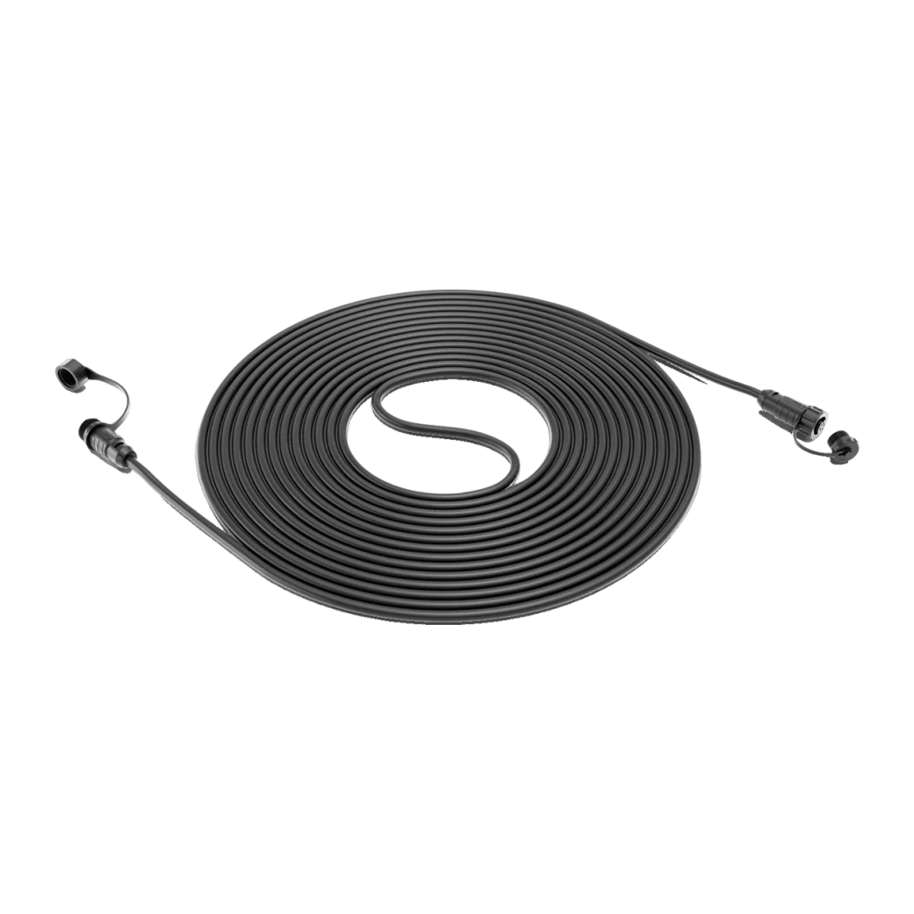 Cabo Extensor de Antena Segway Navimow HA103 Preto, detalhe: cabo enrolado com dois conectores roscados nas extremidades
