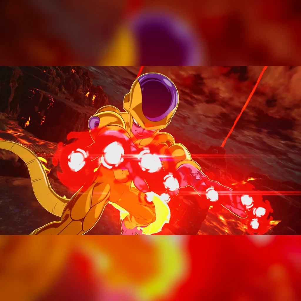 Videojuego Bandai Namco Dragon Ball: Sparking! Zero Nintendo Switch 2, en uso: Freezer dorado lanza esferas de energía rojas