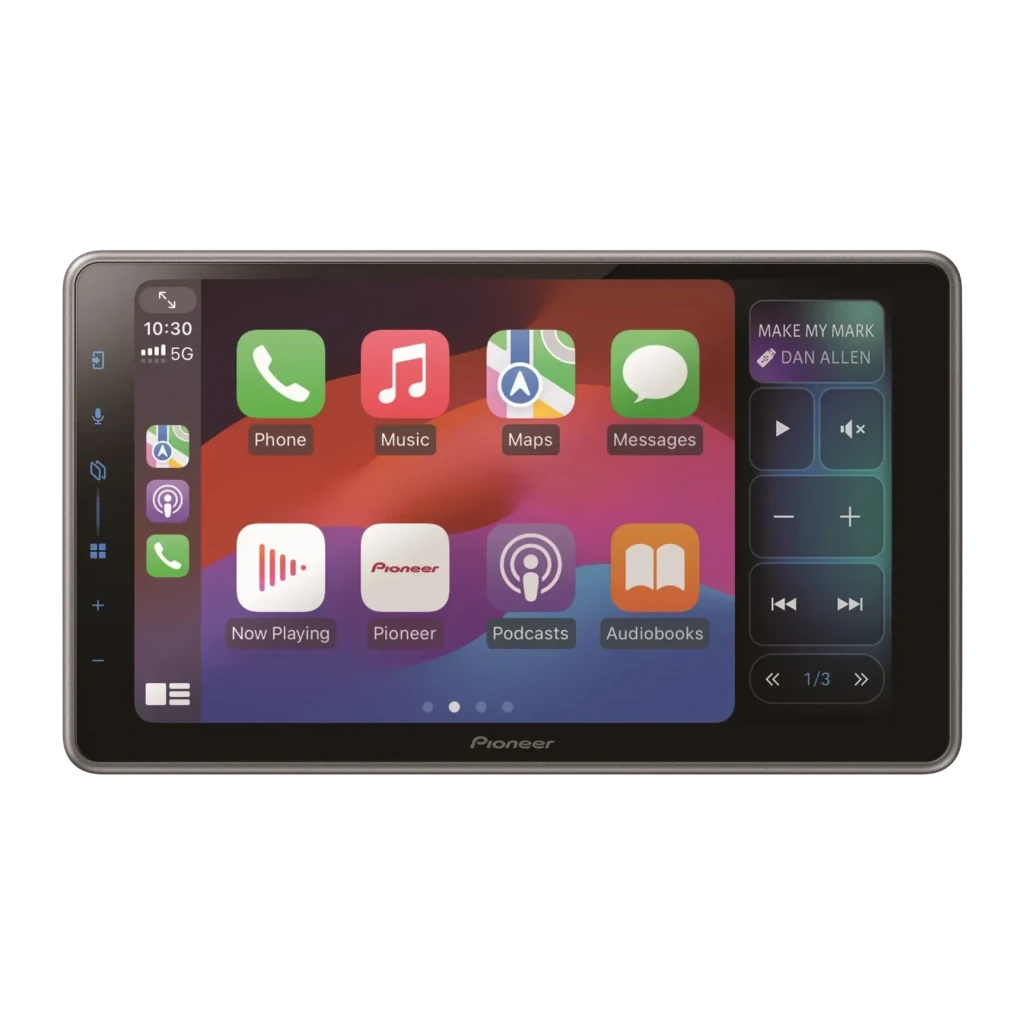 Auto-rádio Pioneer Preto CarPlay Android Auto Sem Fios 9 polegadas SPH-DA97DAB-UNI2, vista frontal: ecrã tátil com interface