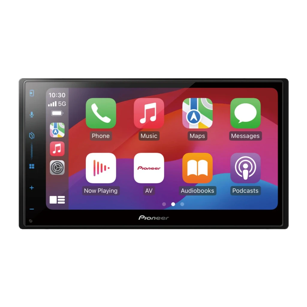 Autoradio Pioneer Noir CarPlay Android Auto Bluetooth 6.8 pouces SPH-DA77DAB, vue de face: écran tactile avec interface