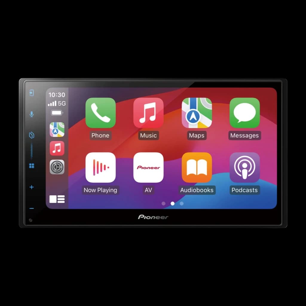 Autoradio Pioneer Noir CarPlay Android Auto Bluetooth 6.8 pouces SPH-DA77DAB, vue de face: écran tactile avec interface