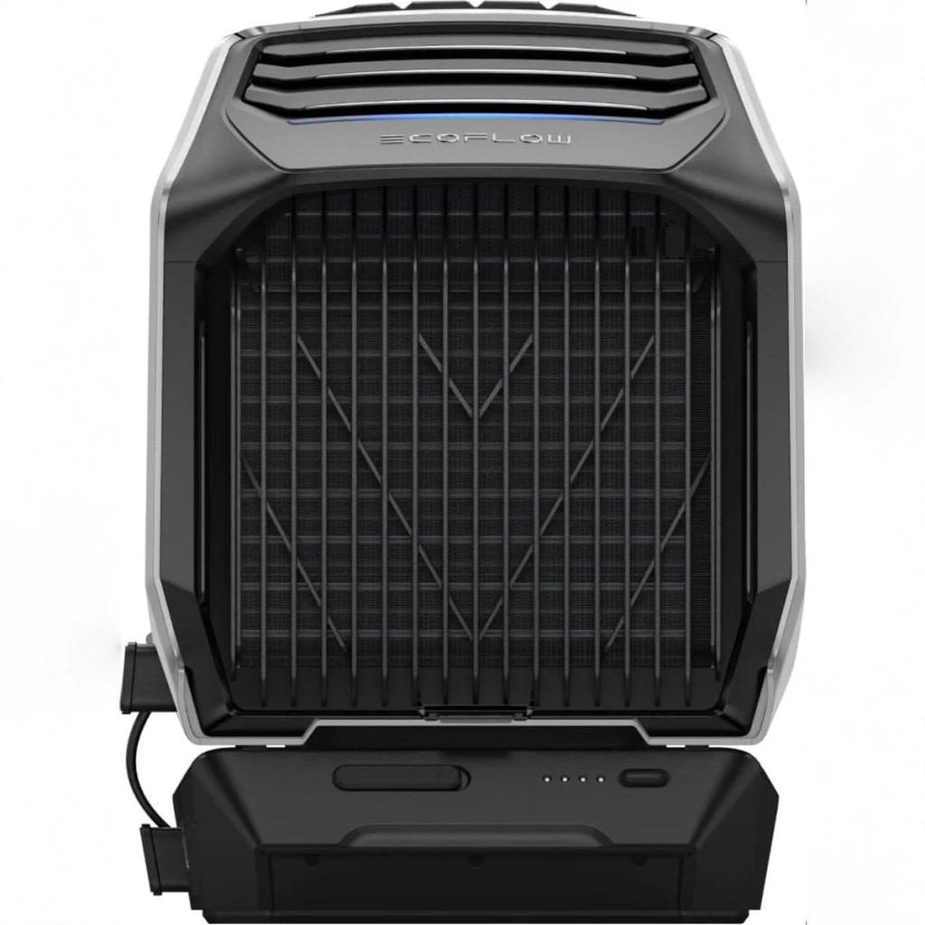 Batterie supplémentaire EcoFlow Wave 2 Add-on Battery Noir 1159Wh 820W Compatible charge solaire, en utilisation: batterie