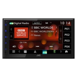 Autorradio JVC Negro CarPlay Android Auto Inalámbrico 6.8 pulgadas KW-M695DBW, frontal: pantalla táctil con DAB+