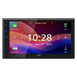 Autorradio JVC Negro CarPlay Android Auto Inalámbrico 6.8 pulgadas KW-M695DBW, frontal: pantalla táctil con interfaz Apple