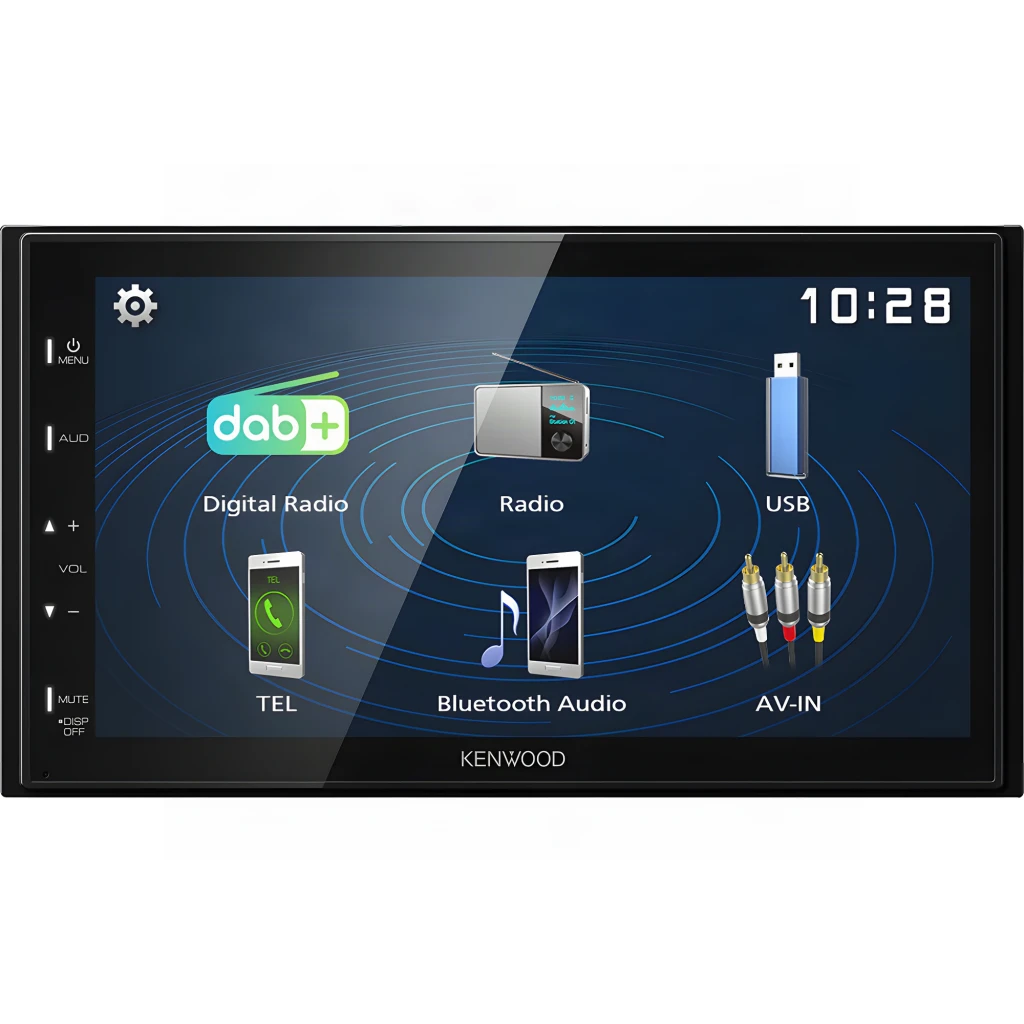 Autorradio Kenwood Negro 6,8 pulgadas 2DIN Bluetooth 5.0 DMX129DAB