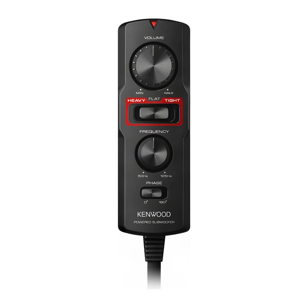 Caisson de basse voiture Kenwood Actif Classe D 160W RMS Noir KSC-PSW7EQ, télécommande filaire: molette volume, sélecteur EQ