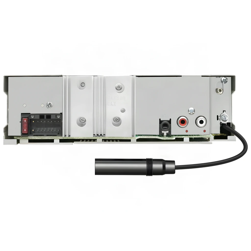 Autorradio Kenwood Negro Táctil 1 DIN Bluetooth 4.2 KDC-BT450DAB, vista trasera: conectores RCA, conector ISO y cable