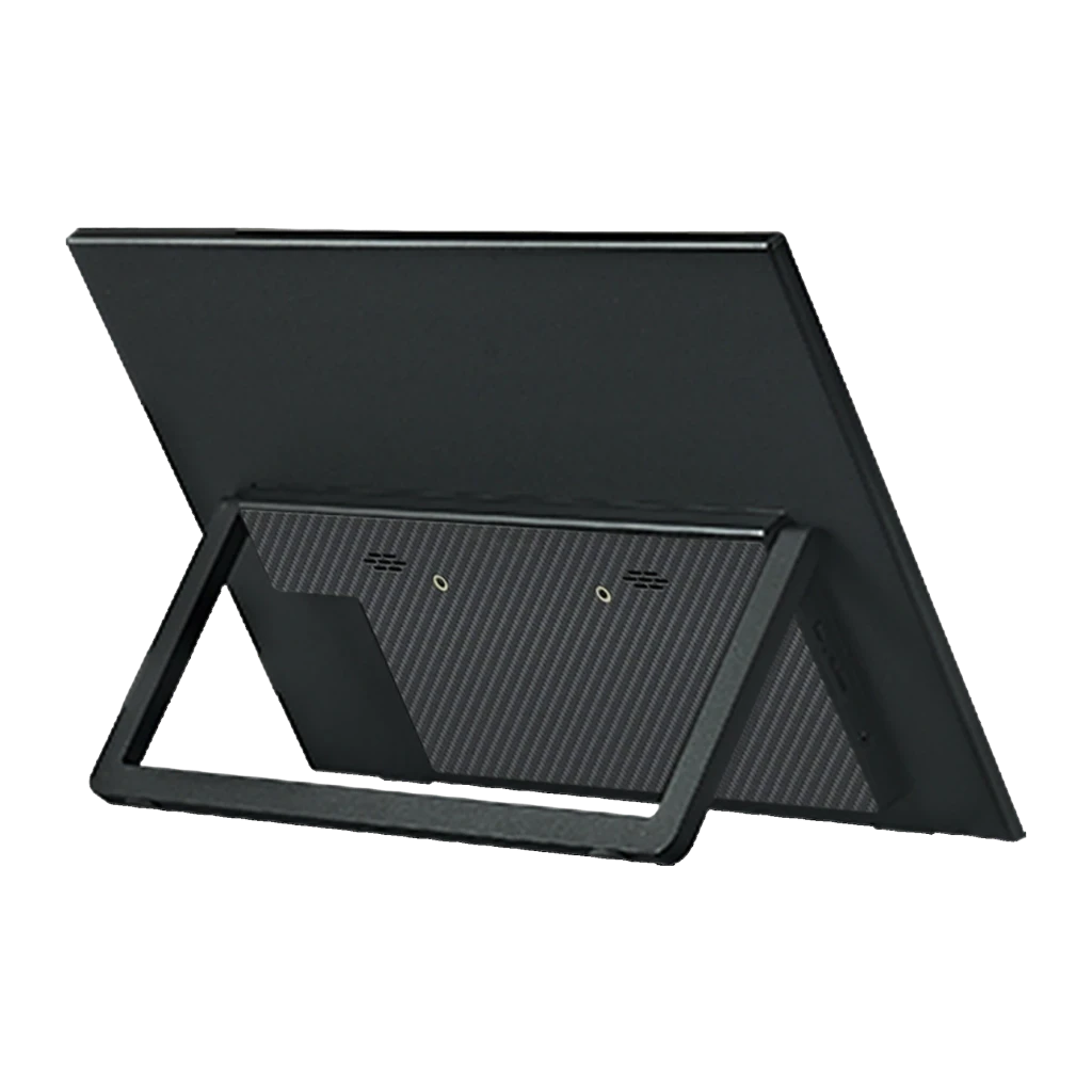 Écran Portable ANMITE 18,5 pouces Full HD IPS 120Hz 5 ms A185W03, détail: face arrière avec support intégré et grilles