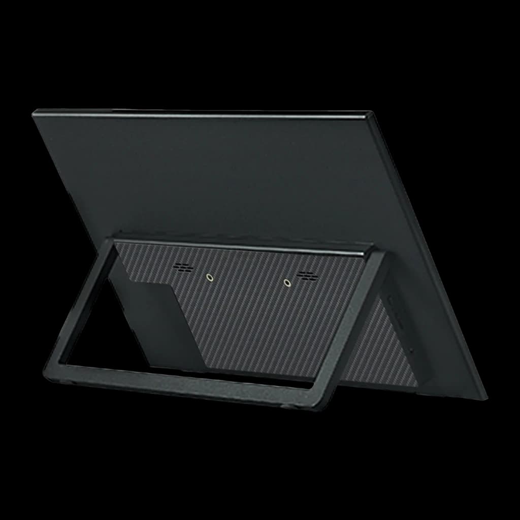 Écran Portable ANMITE 18,5 pouces Full HD IPS 120Hz 5 ms A185W03, détail: face arrière avec support intégré et grilles