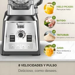 Batidora de vaso AMZCHEF 2L 2000W 8 velocidades + Pulso CE-NY-8088MJD, panel de control: mando giratorio 8 velocidades