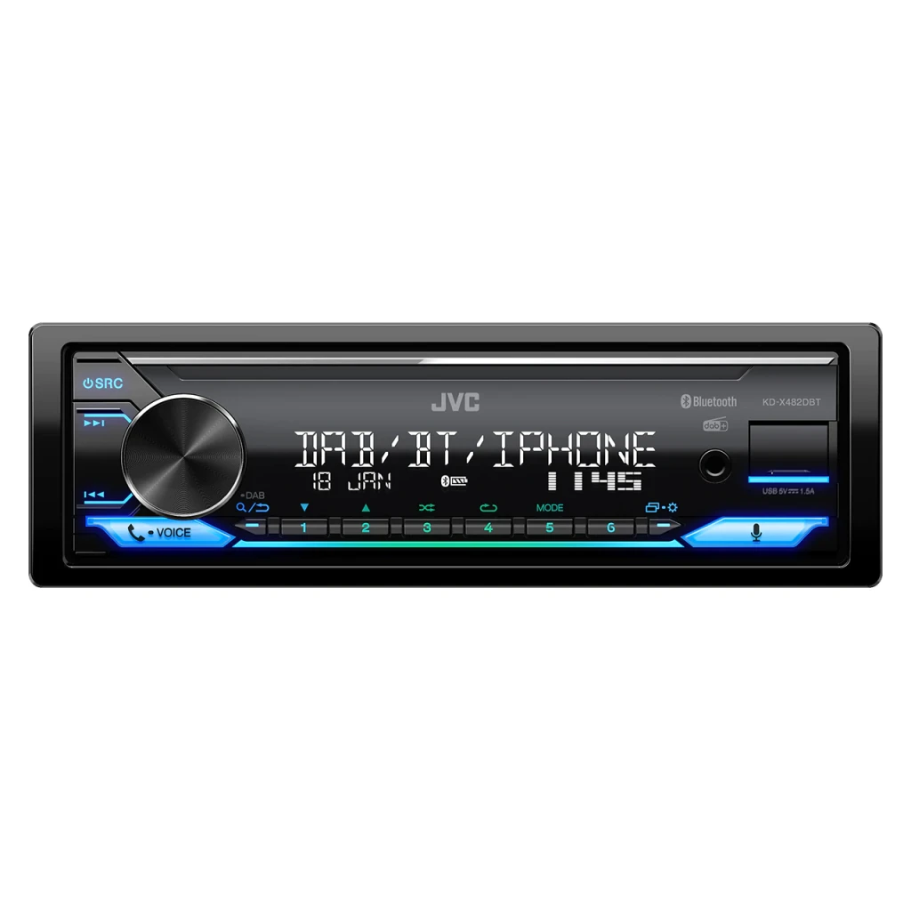 Autorradio JVC Negro 1 DIN Bluetooth KD-X482DBT