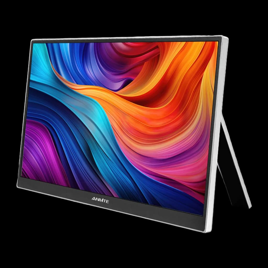 Écran Portable ANMITE 16 pouces 165Hz WUXGA 1920×1200 IPS 1ms A160W04H, détail: vue en angle avec dalle IPS allumée