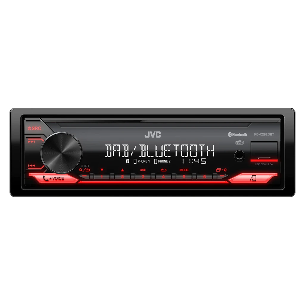 Autorradio JVC Negro 1 DIN Bluetooth 4.2 KD-X282DBT
