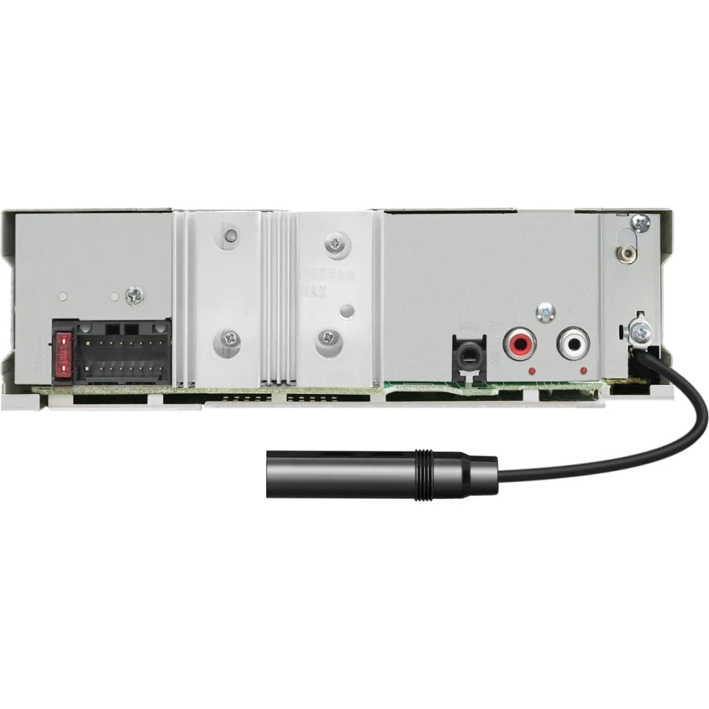 Autorradio JVC Negro 1 DIN Bluetooth 4.2 KD-X282DBT, vista trasera: conectores RCA, conector de antena y cableado