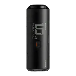 Bomba elétrica Flextail Zero Pump 2 Preto USB-C recarregável, vista frontal: corpo cilíndrico preto com logo, botão I/O