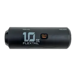 Bomba elétrica Flextail Zero Pump 2 Preto USB-C recarregável, detalhe: corpo cilíndrico com logo 1.0oz, botão O/I laranja