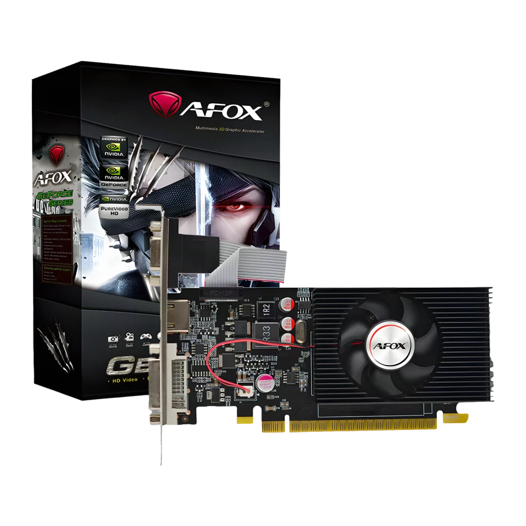AFOX GeForce GT 730 4GB GDDR3 Low Profile AF730-4096D3L5, contenido de la caja: tarjeta gráfica con ventilador AFOX y caja
