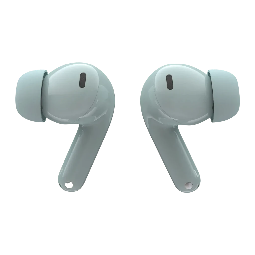 Auriculares Motorola Moto Buds 2 Cancelación de Ruido TWS Bluetooth 6.0 Gris, detalle: ambos earbuds frontales con sensor