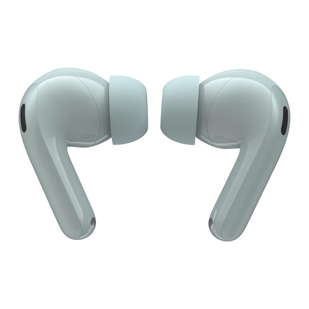 Auriculares Motorola Moto Buds 2 Cancelación de Ruido TWS Bluetooth 6.0 Gris, vista trasera: ambos earbuds enfrentados