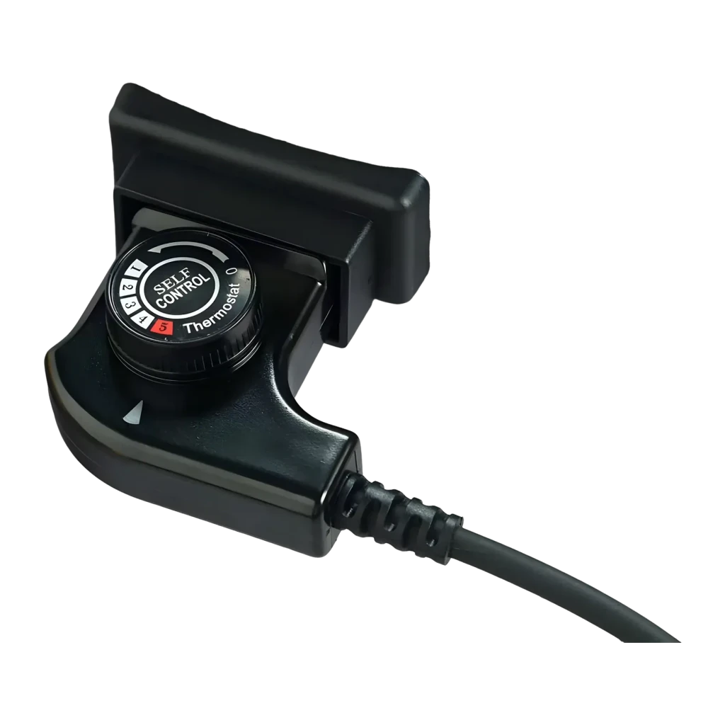 Poêle électrique Orbegozo PZ 4270 6,5L 1500W Antiadhésive Argent, détail: contrôleur thermostat Self Control avec molette