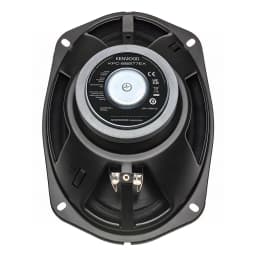 Haut-parleurs voiture Kenwood 3 voies 80W RMS Noir KFC-S6977EX, vue arrière: aimant, bornes de connexion et étiquette